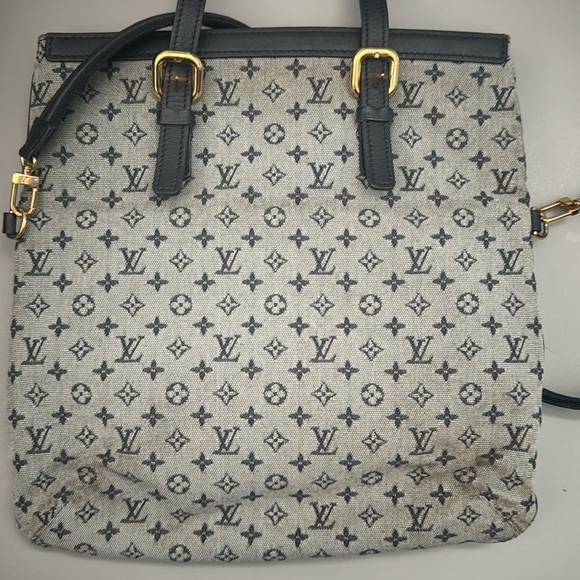 Louis Vuitton Navy Mini Lin Two Way Bag - Picture 6 of 6